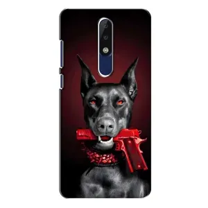 Чехол ДОБЕРМАН для Nokia 5.1 Plus (X5) (Доберман злой)
