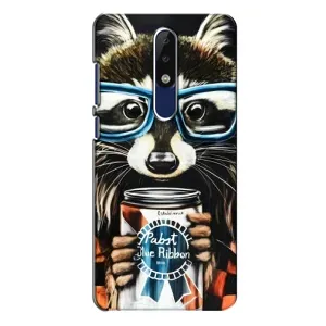 Силиконовый Чехол с Енотами на Nokia 5.1 Plus (X5) (Енот в очках)