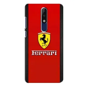 Силиконовый бампер с картинкой машины на Nokia 5.1 Plus (X5) (Ferrari Logo)