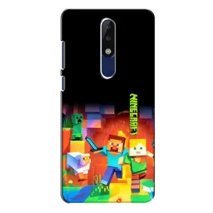 Чехлы для Nokia 5.1 Plus (X5) (Персонажи Майн Крафт) (Герой Майнкрафт)