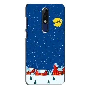 Силиконовый бампер на рождество для Nokia 5.1 Plus (X5) (Город в снегу)