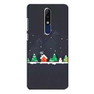 Силиконовый бампер на рождество для Nokia 5.1 Plus (X5) (Город зимний)
