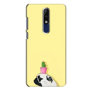 Бампер для Nokia 5.1 Plus (X5) с картинкой "Песики" (Кактус на голове)