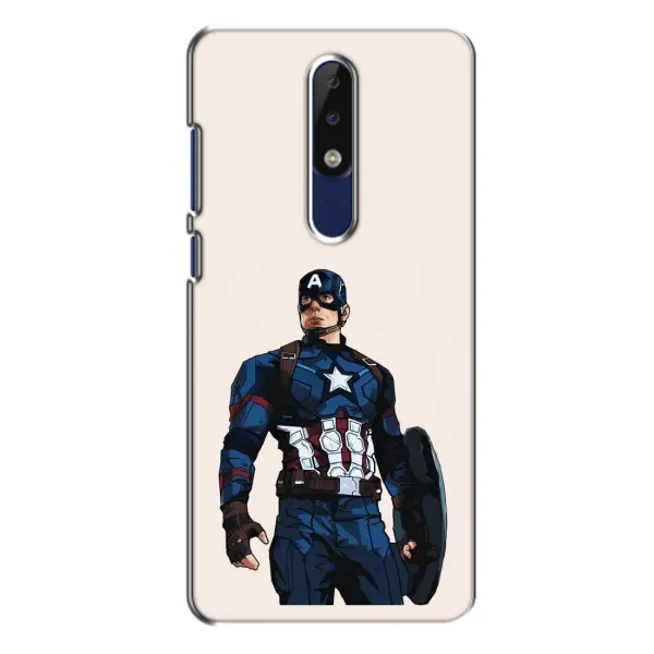 Чехол с рисунком «Капитан Америка» для Nokia 5.1 Plus (X5) Чехол с рисунком «Капитан Америка» для Nokia 5.1 Plus (X5)