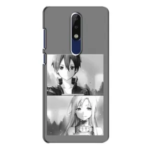 Чехол с персонажами АНИМЕ на Nokia 5.1 Plus (X5) (Кирито-Асуна)
