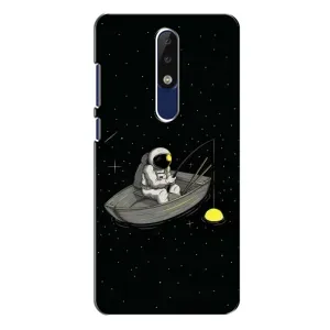 Силіконовый Чохол з принтом "Космонавти" на Nokia 5.1 Plus (X5) (Космонавт на рибалці)