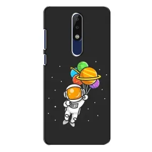 Силіконовый Чохол з принтом "Космонавти" на Nokia 5.1 Plus (X5) (Космонавт з кульками)