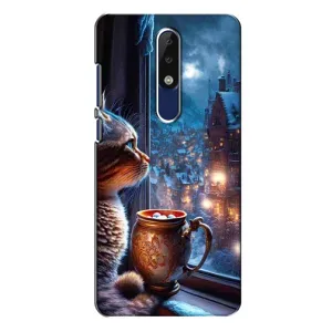 Чехлы на Новый Год Nokia 5.1 Plus (X5) (Кот новогодний)