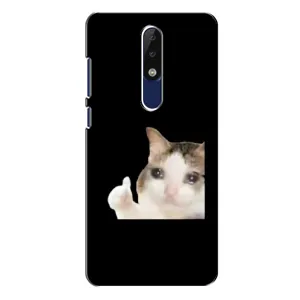 Бампер с принтом Мемы для Nokia 5.1 Plus (X5) (Кот в слезах)