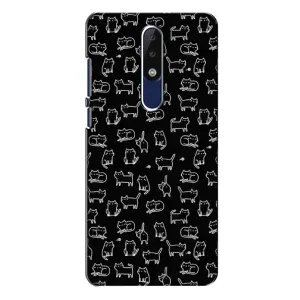 Чехол на тематику: Коты для Nokia 5.1 Plus (X5) (Котики на черном)