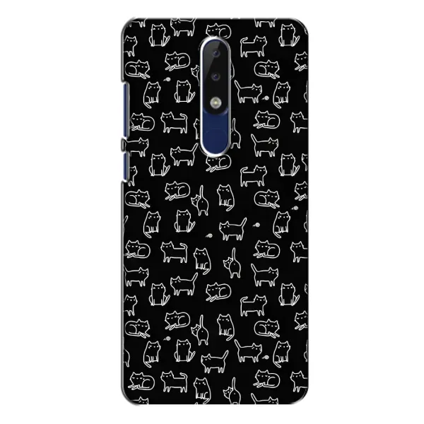 Чехол с рисунком «Котики на черном» для Nokia 5.1 Plus (X5) Чехол с рисунком «Котики на черном» для Nokia 5.1 Plus (X5)