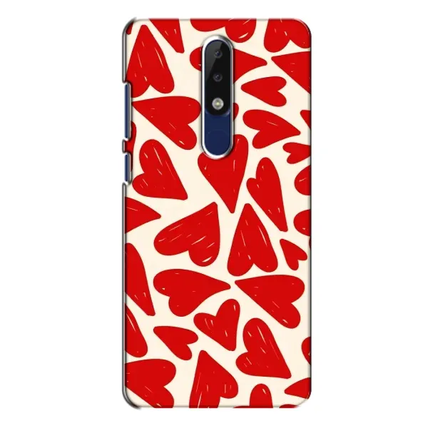 Чехол с рисунком «Красные сердечка» для Nokia 5.1 Plus (X5) Чехол с рисунком «Красные сердечка» для Nokia 5.1 Plus (X5)