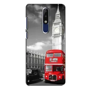 Чехол с рисунком «Красный автобус» для Nokia 5.1 Plus (X5)