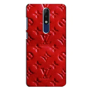Текстурний Чохол Louis Vuitton для Нокіа 5.1 Плюс (Червоний ЛВ)