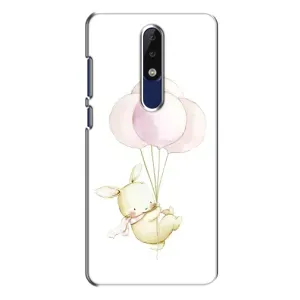 Силиконовый бампер с картинкой животных для Nokia 5.1 Plus (X5) (Кролик и шарики)