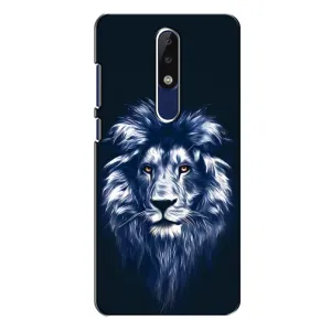 Чехол с картинкой на Nokia 5.1 Plus (X5) (Лев - синий)