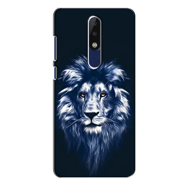 Чехол с рисунком «Лев - синий» для Nokia 5.1 Plus (X5)