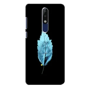 Чохол з картинками на чорному фоні для Nokia 5.1 Plus (X5) (Листя)