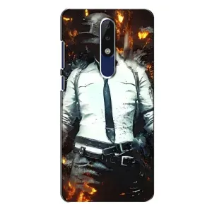 Силиконовый чехол с картинкой "Герой Pubg" на Nokia 5.1 Plus (X5) (Man Пубг)
