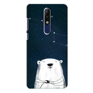 Силиконовый бампер с картинкой животных для Nokia 5.1 Plus (X5) (Медведица)