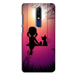 Дівчачий Чохол для Nokia 5.1 Plus (X5) (На гойдалці)