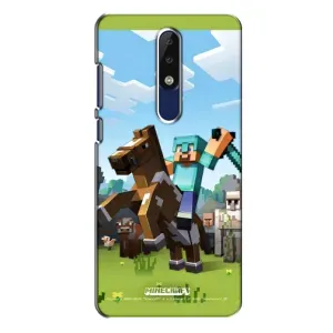 Чехлы для Nokia 5.1 Plus (X5) (Персонажи Майн Крафт) (На коне)