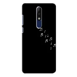 Чохол з картинками на чорному фоні для Nokia 5.1 Plus (X5) (Ноти)
