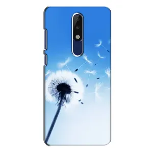 Силиконовый Чехол с одуванчиками на Nokia 5.1 Plus (X5) (Одуванчик на голубом)