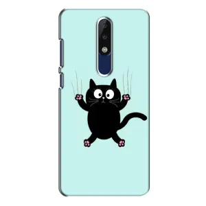 Силиконовый чехол с котиком для Nokia 5.1 Plus (X5) (Падающий кот)