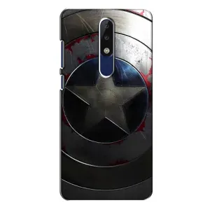 Чехол с Щитом Капитана Америки на Nokia 5.1 Plus (X5) (Ретро Щит Капитана)