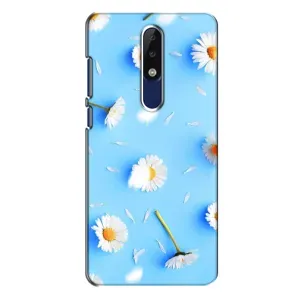 Чехол с Цветами для Nokia 5.1 Plus (X5) (ромашки на голубом)
