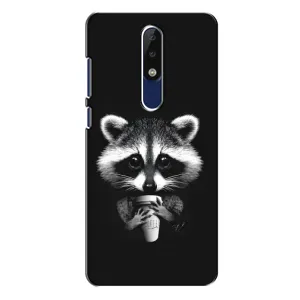 Силиконовый Чехол с Енотами на Nokia 5.1 Plus (X5) (С кофем)