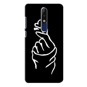 Чохол (Знак сердечка) для Nokia 5.1 Plus (X5) (Сердечко на чорному)