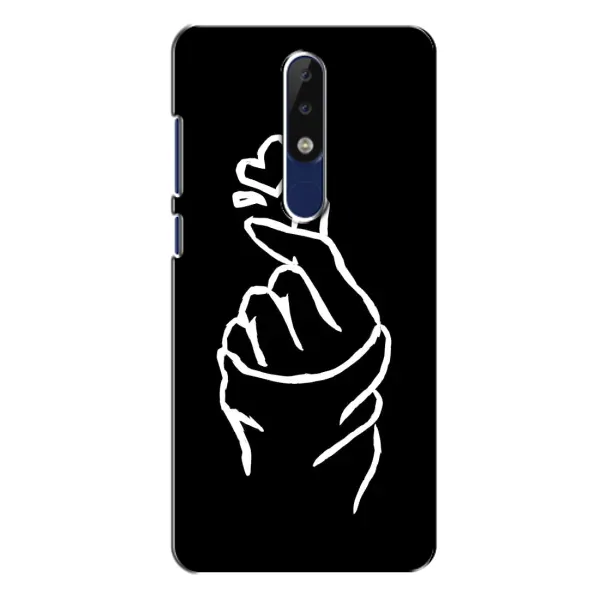 Чехол с рисунком «Сердце на черном» для Nokia 5.1 Plus (X5) Чехол с рисунком «Сердце на черном» для Nokia 5.1 Plus (X5)