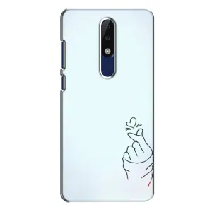 Чохол (Знак сердечка) для Nokia 5.1 Plus (X5) (Сердечко на блакитному)