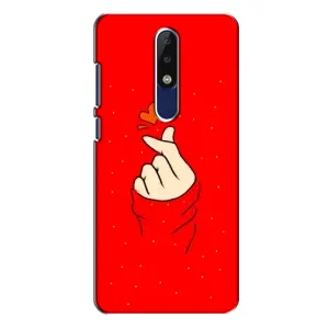 Чохол (Знак сердечка) для Nokia 5.1 Plus (X5) (Сердечко на червоному)