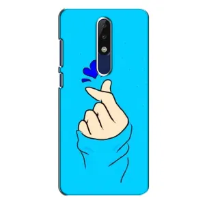 Чохол (Знак сердечка) для Nokia 5.1 Plus (X5) (Сердечко на синоьому)