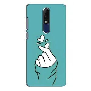 Чохол (Знак сердечка) для Nokia 5.1 Plus (X5) (Сердечко на бірюзовому)