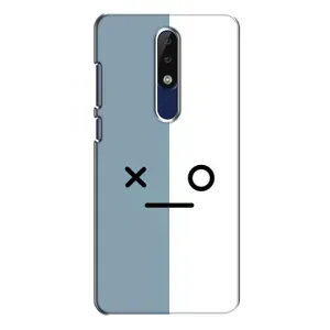 Силиконовые Чехлы (смешные стикеры) для Nokia 5.1 Plus (X5) (Серо-белый)