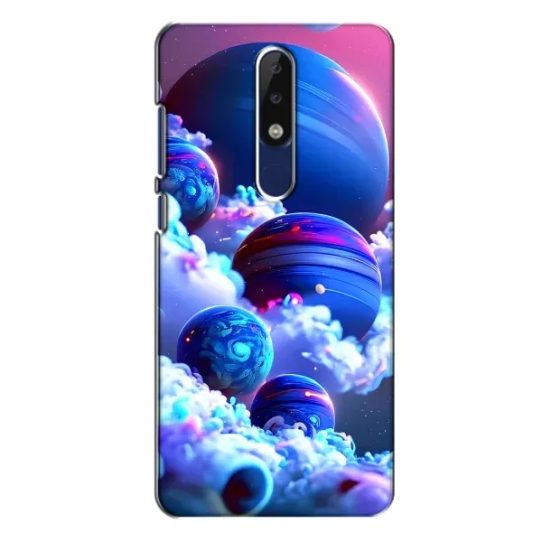 Чехол с рисунком «Синие планеты» для Nokia 5.1 Plus (X5) Чехол с рисунком «Синие планеты» для Nokia 5.1 Plus (X5)