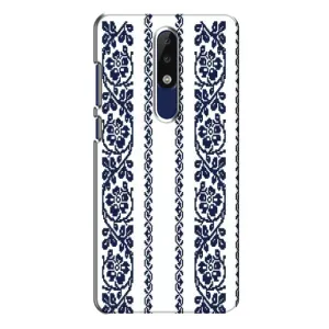 Силиконовый Чехол на Nokia 5.1 Plus (X5) с картинкой Вышиванки (Синяя вышиванка)