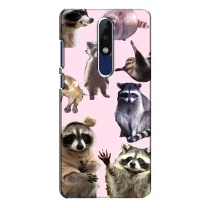 Силиконовый Чехол с Енотами на Nokia 5.1 Plus (X5) (Смешные Еноты)