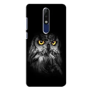 Чехлы с принтом СОВЫ для Nokia 5.1 Plus (X5) (Сова на чёрном)
