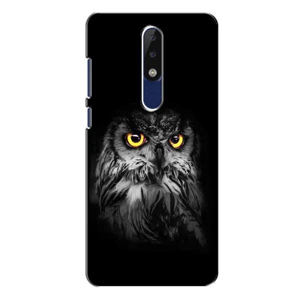 Чехол с рисунком «Сова на чёрном» для Nokia 5.1 Plus (X5)