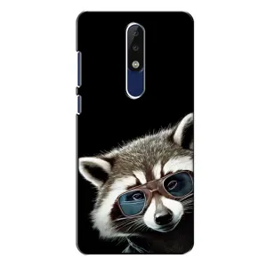 Силиконовый Чехол с Енотами на Nokia 5.1 Plus (X5) (Стильный Енот)