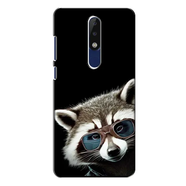 Чехол с рисунком «Стильный Енот» для Nokia 5.1 Plus (X5) Чехол с рисунком «Стильный Енот» для Nokia 5.1 Plus (X5)