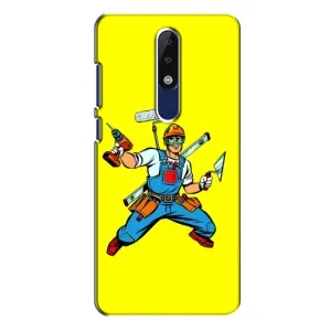 Силиконовый бампер (Работники) на Nokia 5.1 Plus (X5) (Строитель)