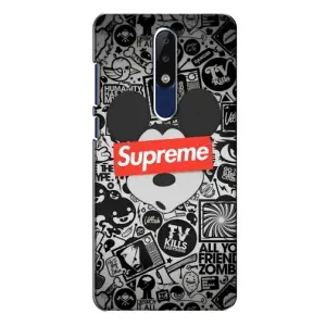 Чехол с Брендами одежды на Нокиа 5.1 Плюс (Supreme Маус)