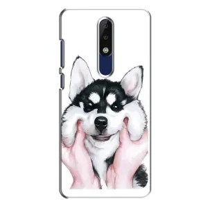 Бампер для Nokia 5.1 Plus (X5) с картинкой "Песики" (Собака Хаски)