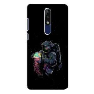 Силіконовый Чохол з принтом "Космонавти" на Nokia 5.1 Plus (X5) (В руках земля)